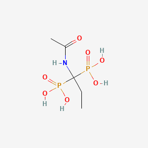molecular formula C5H13NO7P2 B3153137 (1-Acetamidopropane-1,1-diyl)bis(phosphonic acid) 