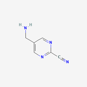 molecular formula C6H6N4 B3153202 5-(Aminomethyl)pyrimidine-2-carbonitrile CAS No. 754165-23-6