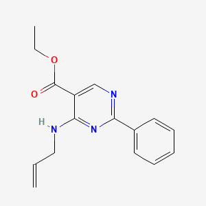 molecular formula C16H17N3O2 B3153700 Ethyl 4-(allylamino)-2-phenyl-5-pyrimidinecarboxylate CAS No. 76360-64-0