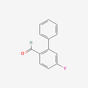 molecular formula C13H9FO B3153982 5-FLUORO-[1,1'-BIPHENYL]-2-CARBALDEHYDE CAS No. 76967-10-7