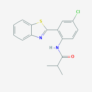 molecular formula C17H15ClN2OS B315404 N-[2-(1,3-benzothiazol-2-yl)-4-chlorophenyl]-2-methylpropanamide 