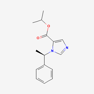 molecular formula C15H18N2O2 B3154076 1-[(R)-alpha-Methylbenzyl]-1H-imidazole-5-carboxylic acid isopropyl ester CAS No. 771422-77-6