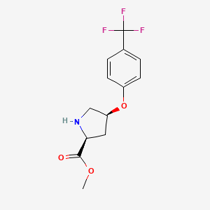 molecular formula C13H14F3NO3 B3154318 Methyl (2S,4S)-4-[4-(trifluoromethyl)phenoxy]-2-pyrrolidinecarboxylate CAS No. 774223-28-8