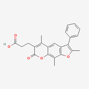 molecular formula C23H20O5 B3154492 3-(2,5,9-trimethyl-7-oxo-3-phenyl-7H-furo[3,2-g]chromen-6-yl)propanoic acid CAS No. 777857-47-3