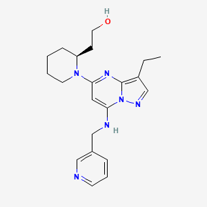 (S)-2-(1-(3-ethyl-7-((pyridin-3-ylmethyl)amino)pyrazolo[1,5-a]pyrimidin-5-yl)piperidin-2-yl)ethanol