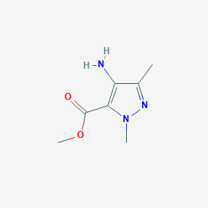 molecular formula C7H11N3O2 B3154703 Methyl 4-amino-1,3-dimethyl-1H-pyrazole-5-carboxylate CAS No. 78208-56-7