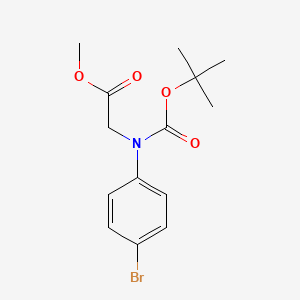 molecular formula C14H18BrNO4 B3154904 Methyl 2-((4-bromophenyl)(tert-butoxycarbonyl)amino)acetate CAS No. 787576-32-3