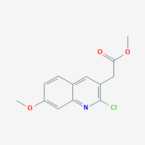 molecular formula C13H12ClNO3 B3155137 Methyl 2-(2-chloro-7-methoxyquinolin-3-yl)acetate CAS No. 79249-35-7