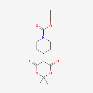 molecular formula C16H23NO6 B3155253 Tert-butyl 4-(2,2-dimethyl-4,6-dioxo-1,3-dioxan-5-ylidene)piperidine-1-carboxylate CAS No. 796113-35-4
