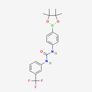 B3155287 1-(4-(4,4,5,5-Tetramethyl-1,3,2-dioxaborolan-2-yl)phenyl)-3-(3-(trifluoromethyl)phenyl)urea CAS No. 796967-48-1