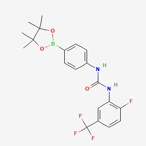 1-(2-Fluoro-5-(trifluoromethyl)phenyl)-3-(4-(4,4,5,5-tetramethyl-1,3,2-dioxaborolan-2-yl)phenyl)urea