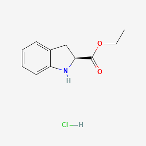 molecular formula C11H14ClNO2 B3155372 (S)-Ethyl indoline-2-carboxylate hydrochloride CAS No. 79854-42-5