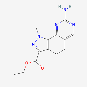 molecular formula C13H15N5O2 B3155518 ethyl 8-amino-1-methyl-4,5-dihydro-1H-pyrazolo[4,3-h]quinazoline-3-carboxylate CAS No. 802534-49-2