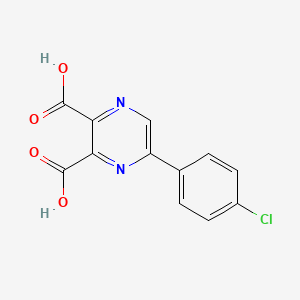 molecular formula C12H7ClN2O4 B3155566 5-(4-Chlorophenyl)pyrazine-2,3-dicarboxylic acid CAS No. 80356-77-0
