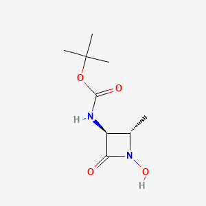 molecular formula C9H16N2O4 B3155609 tert-butyl N-[(2S,3S)-1-hydroxy-2-methyl-4-oxoazetidin-3-yl]carbamate CAS No. 80542-48-9