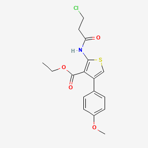 molecular formula C17H18ClNO4S B3155675 Ethyl 2-(3-chloropropanamido)-4-(4-methoxyphenyl)thiophene-3-carboxylate CAS No. 807355-70-0