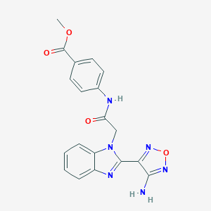 molecular formula C19H16N6O4 B315571 methyl 4-({[2-(4-amino-1,2,5-oxadiazol-3-yl)-1H-benzimidazol-1-yl]acetyl}amino)benzoate 