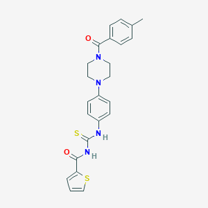 molecular formula C24H24N4O2S2 B315583 N-[(4-{4-[(4-methylphenyl)carbonyl]piperazin-1-yl}phenyl)carbamothioyl]thiophene-2-carboxamide 