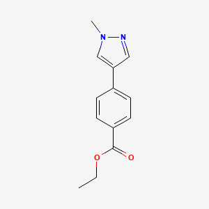 molecular formula C13H14N2O2 B3156276 Ethyl 4-(1-methyl-1H-pyrazol-4-yl)benzoate CAS No. 82525-27-7