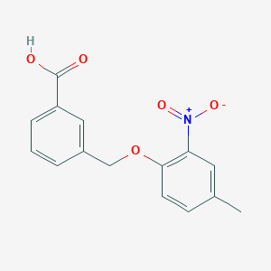 molecular formula C15H13NO5 B3156613 3-[(4-Methyl-2-nitrophenoxy)methyl]benzoic acid CAS No. 832740-22-4