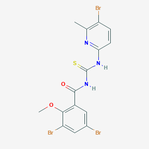 molecular formula C15H12Br3N3O2S B315666 N-(5-bromo-6-methyl-2-pyridinyl)-N'-(3,5-dibromo-2-methoxybenzoyl)thiourea 