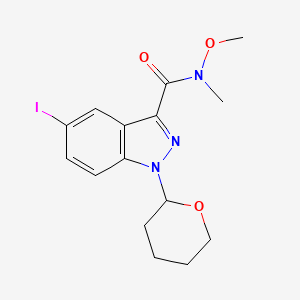 5-Iodo-1-(tetrahydro-pyran-2-yl)-1H-indazole-3-carboxylic acid methoxy-methyl-amide