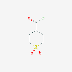 molecular formula C6H9ClO3S B3156918 Tetrahydro-2H-thiopyran-4-carbonyl chloride 1,1-dioxide CAS No. 841301-53-9