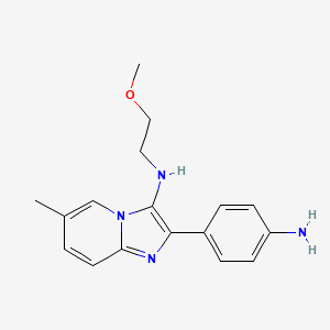 B3156929 2-(4-aminophenyl)-N-(2-methoxyethyl)-6-methylimidazo[1,2-a]pyridin-3-amine CAS No. 842105-02-6