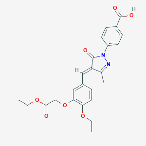 molecular formula C24H24N2O7 B315710 4-(4-{[4-ETHOXY-3-(2-ETHOXY-2-OXOETHOXY)PHENYL]METHYLENE}-3-METHYL-5-OXO-4,5-DIHYDRO-1H-PYRAZOL-1-YL)BENZOIC ACID 