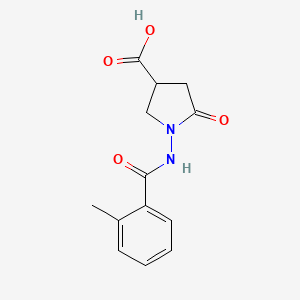 1-[(2-Methylbenzoyl)amino]-5-oxopyrrolidine-3-carboxylic acid