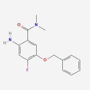molecular formula C16H17FN2O2 B3157261 2-amino-5-benzyloxy-4-fluoro-N,N-dimethylbenzamide CAS No. 847861-66-9