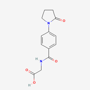 molecular formula C13H14N2O4 B3157321 2-{[4-(2-Oxopyrrolidin-1-yl)phenyl]formamido}acetic acid CAS No. 848316-24-5