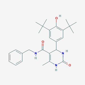 molecular formula C27H35N3O3 B315737 N~5~-BENZYL-4-[3,5-DI(TERT-BUTYL)-4-HYDROXYPHENYL]-6-METHYL-2-OXO-1,2,3,4-TETRAHYDRO-5-PYRIMIDINECARBOXAMIDE 