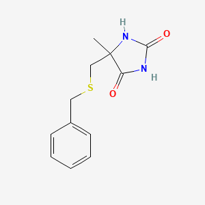 molecular formula C12H14N2O2S B3157376 5-Benzylsulfanylmethyl-5-methyl-imidazolidine-2,4-dione CAS No. 84888-71-1