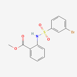 molecular formula C14H12BrNO4S B3157538 Methyl 2-[(3-bromophenyl)sulfonylamino]benzoate CAS No. 850092-95-4