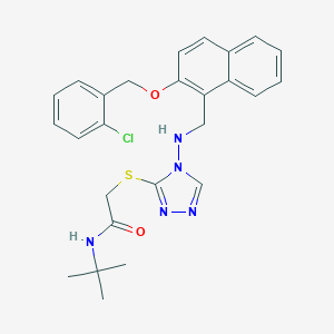 molecular formula C26H28ClN5O2S B315804 N-(tert-butyl)-2-({4-[({2-[(2-chlorobenzyl)oxy]-1-naphthyl}methyl)amino]-4H-1,2,4-triazol-3-yl}sulfanyl)acetamide 