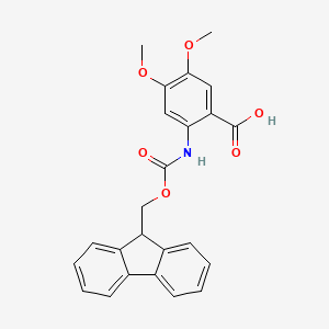 molecular formula C24H21NO6 B3158043 Fmoc-2-amino-4,5-dimethoxybenzoic acid CAS No. 855005-12-8