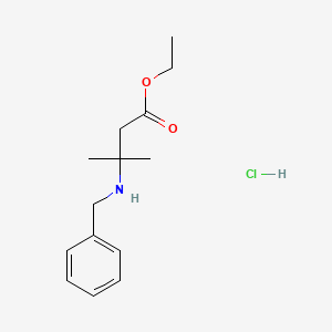 molecular formula C14H22ClNO2 B3158058 Ethyl 3-(benzylamino)-3-methylbutanoate hydrochloride CAS No. 85532-41-8