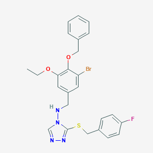 molecular formula C25H24BrFN4O2S B315814 N-[4-(benzyloxy)-3-bromo-5-ethoxybenzyl]-N-{3-[(4-fluorobenzyl)sulfanyl]-4H-1,2,4-triazol-4-yl}amine 