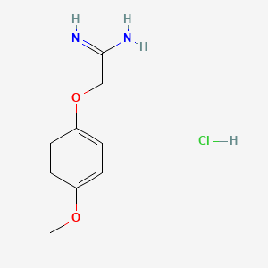 molecular formula C9H13ClN2O2 B3158141 2-(4-Methoxyphenoxy)ethanimidamide hydrochloride CAS No. 855879-31-1