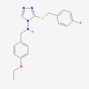 molecular formula C18H19FN4OS B315816 N-(4-ethoxybenzyl)-N-{3-[(4-fluorobenzyl)sulfanyl]-4H-1,2,4-triazol-4-yl}amine 