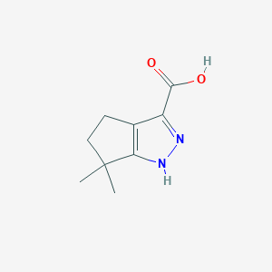molecular formula C9H12N2O2 B3158174 6,6-Dimethyl-1,4,5,6-tetrahydrocyclopentapyrazole-3-carboxylic acid CAS No. 856256-47-8