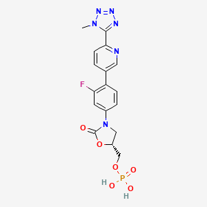 2-Oxazolidinone, 3-[3-fluoro-4-[6-(1-methyl-1H-tetrazol-5-yl)-3-pyridinyl]phenyl]-5-[(phosphonooxy)methyl]-, (5R)-