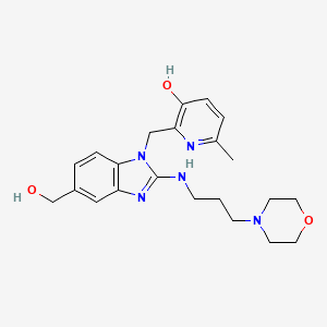 2-((5-(hydroxymethyl)-2-((3-morpholinopropyl)amino)-1H-benzo[d]imidazol-1-yl)methyl)-6-methylpyridin-3-ol