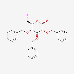 molecular formula C28H31IO5 B3158324 (2S,3S,4S,5R,6S)-3,4,5-tris(benzyloxy)-2-(iodomethyl)-6-methoxytetrahydro-2H-pyran CAS No. 85716-43-4