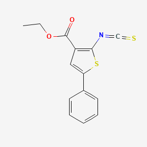 molecular formula C14H11NO2S2 B3158329 Ethyl 2-isothiocyanato-5-phenylthiophene-3-carboxylate CAS No. 85716-86-5