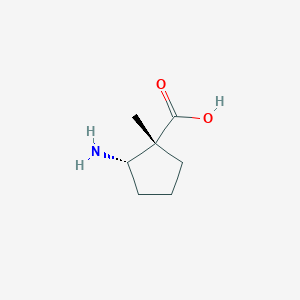 molecular formula C7H13NO2 B3158347 cis-2-Amino-1-methyl-cyclopentanecarboxylic acid CAS No. 85726-00-7