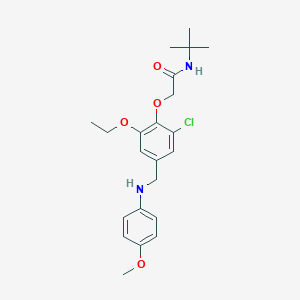 molecular formula C22H29ClN2O4 B315855 N-tert-butyl-2-(2-chloro-6-ethoxy-4-{[(4-methoxyphenyl)amino]methyl}phenoxy)acetamide 