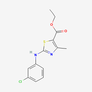 molecular formula C13H13ClN2O2S B3158618 Ethyl 2-(3-chloroanilino)-4-methyl-1,3-thiazole-5-carboxylate CAS No. 859486-61-6