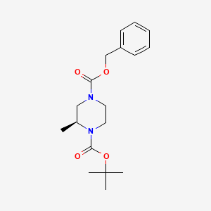 molecular formula C18H26N2O4 B3158627 (S)-1-Boc-4-Cbz-2-Methylpiperazine CAS No. 859517-91-2
